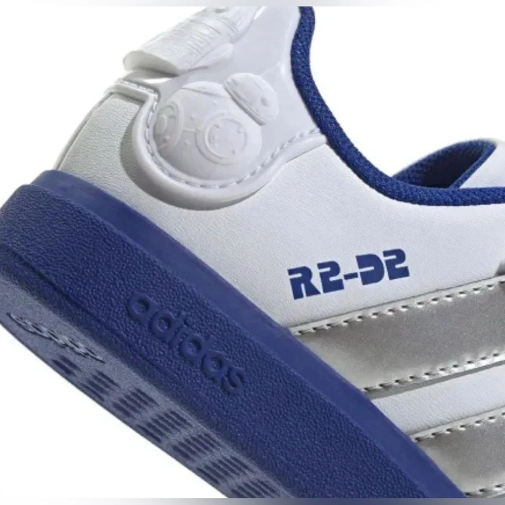 Adidas Star Wars Grand Court 2.0 C R2-D2 White Blue IH1136 Kids Size 3 NEW